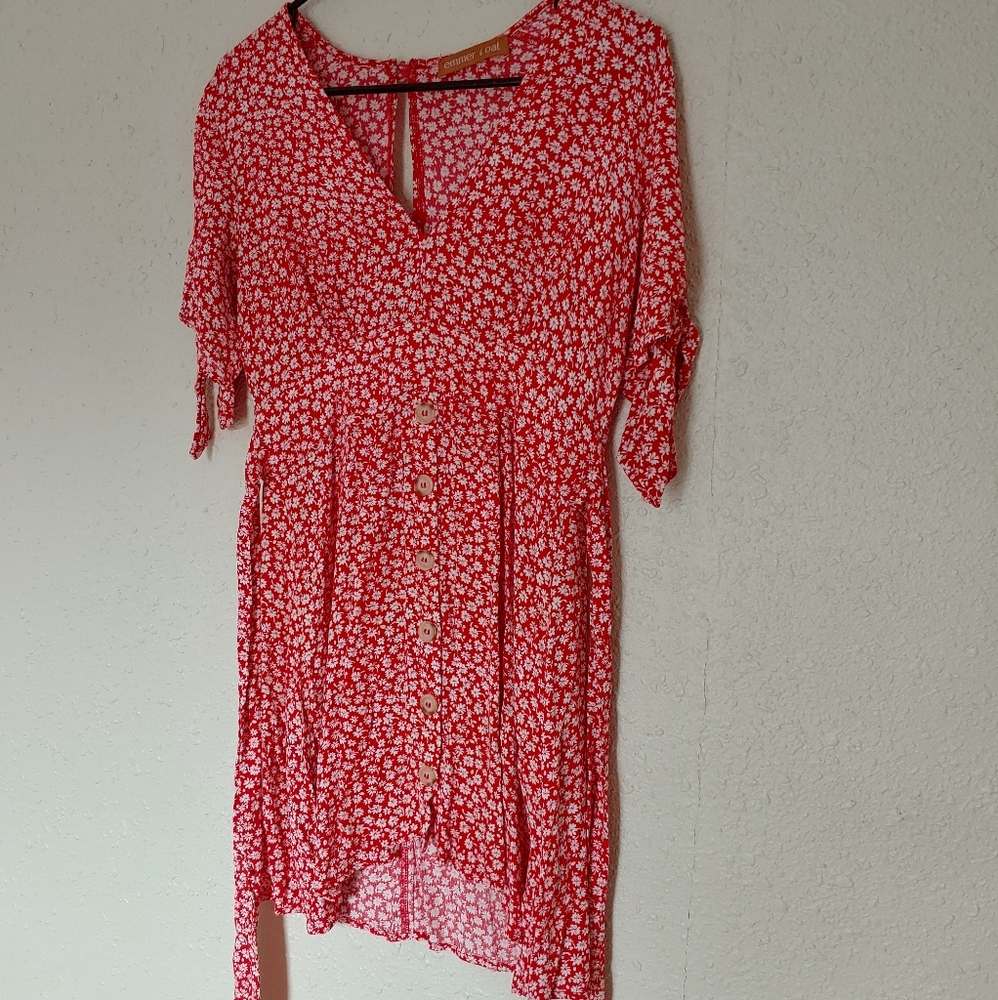 Red Floral Mini Dress